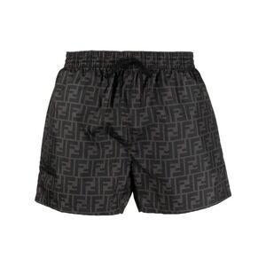 Fendi Black Beachwear - Swim Shorts Men